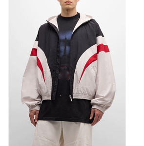 Unisex Color Blocking <b>Track</b> <b>Jacket</b> Full Sleeve Zipper Fly Lightweight Polyester Sporty Design Spring Adult Stand Collar - Product Image 4