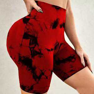 Nouveaux shorts tie-dye pour femmes, sur mesure, respirants, séchage rapide, écologiques, coton/polyester, taille élastique, 180g, été, vente chaude - Product Image 1