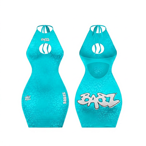 Combinaison sans manches à col halter vert pour femme avec détail perforé, extensible en spandex/polyester, séchage rapide, respirante, pour l'été - Product Image 6