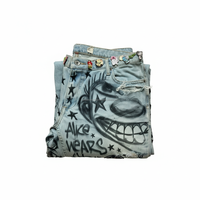 Pantalon Baggy Homme Taille Moyenne Imprimé Graphique Patchwork Respirant Personnalisé OEM Vente en Gros