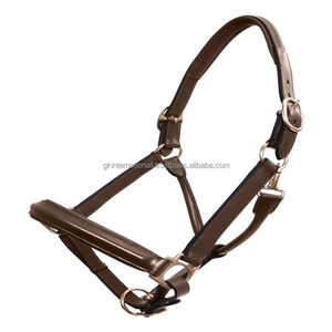 Haute qualité personnalisé fait à la main Durable Double réglable en cuir noir ou marron cheval licou au fabricant de gros - Product Image 6