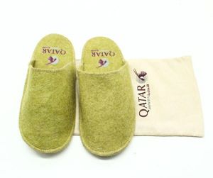 Pantuflas de Hotel Hechas a Mano de Fieltro de Lana, Diseño Abierto, Ecológicas, Cómodas, con Plantilla de Cuero, Estilo Aerolínea - Product Image 3