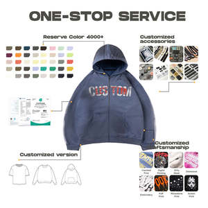 Sweat à capuche streetwear personnalisé avec strass pour homme, effet délavé et vieilli, coupe oversize - Product Image 3