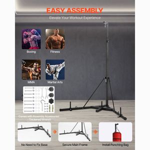 Supporto per Sacco da Boxe in Acciaio Resistente con Altezza Regolabile, Attrezzatura per Allenamento, Base Pesata - Product Image 6
