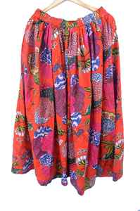 Vestido Largo con Estampado Artesanal Indio para Mujer, Falda con Estampado Artesanal, Vestido Estampado a Mano, Falda Larga de Algodón Blanco para Mujer - Product Image 4