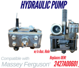 Massey Ferguson MF 260/261/262/263 Hydraulic Lift Pump Mark III 2427A00601 21 Spline <b>3</b> Groove 2800-3200 <b>PSI</b> Stainless Steel - Product Image 3