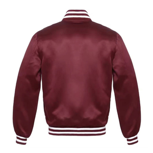 <b>Mens</b> Satin Baseball Style <b>Jacket</b> <b>Lightweight</b> <b>Casual</b> Fashion Outerwear Ribbed Cuffs Full Zip Comfortable Daily Wear <b>Jacket</b> - Product Image 4