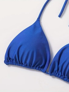Sexy Lace-Up Bikini Swimsuit Two-Piece Padded Push-Up <b>Top</b> with High Waist Bottom for Summer Pool or Beach - Product Image 2