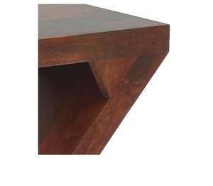 Modern Z-Shaped Solid Wood End <b>Table</b> | Geometric Solid Wood Side <b>Table</b> for Living Room - Product Image 5