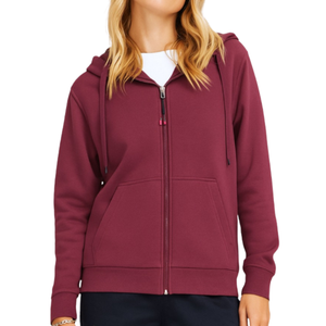 Sweat à capuche zippé en molleton de coton coupe classique pour femme, personnalisé, hiver/automne, coupe-vent, décontracté, respirant, séchage rapide, imprimé sur le devant - Product Image 5