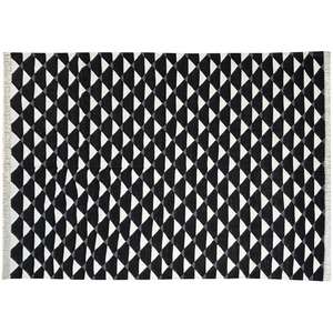 Tapis Dhurrie en coton à texture plate Design géométrique Résistant aux taches Style moderne antibactérien pour les zones à fort trafic - Product Image 2