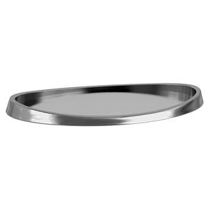 Bandeja Organizadora Ovalada Estrecha de Metal Contemporánea para Accesorios de Escritorio y Artículos de Aseo para Huéspedes - Product Image 1