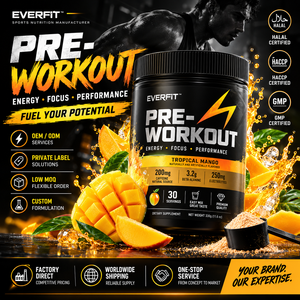 Fournisseur de poudre de protéines de lactosérum à la vanille en marque privée en Malaisie, fabrication OEM de shakes WPC sur mesure, croissance musculaire pour adultes, 20-29g - Product Image 1