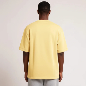 Vente en gros usine – T-shirts vierges pour hommes en coton biologique 100 % tricoté, personnalisables avec impression de logo, options grandes tailles - Product Image 6