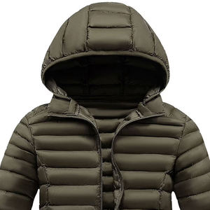 Chaqueta Acolchada con Capucha para Hombre, Color Sólido, Cierre de Cremallera, Cortavientos, Ropa de Invierno Informal, Corte Ajustado, Relleno de Poliéster, Corte Regular - Product Image 4