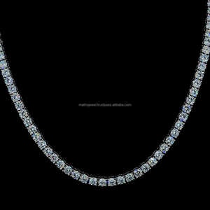 Bijoux fins 10K or blanc 5mm chaîne à maillons de Tennis D couleur VVS Hpht Cvd diamant personnalisable Logo serrure chaîne de Tennis - Product Image 2