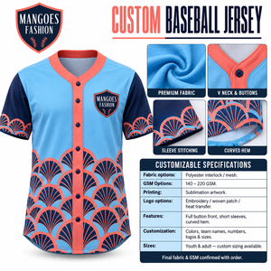 Maillot de baseball unisexe à manches courtes boutonnées, personnalisable par sublimation, séchage rapide, évacuation de l'humidité, respirant, 100 % polyester, col en V - Product Image 6