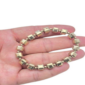 Hermosa Pulsera de Pirita de Alta Calidad, Ecológica, con Diseño Tallado en Madera Petrificada, Artesanía en Piedra Semipreciosa - Product Image 1