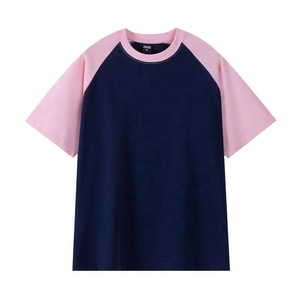 260gsm 100% Cotton Unisex Two Tone Raglan Short Sleeve T‑Shirt For Men Contrast Color Block <b>Baseball</b> Style Crewneck <b>Tee</b> Women - Product Image 6
