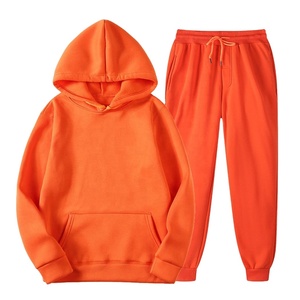 Conjunto de sudadera con capucha de manga larga para hombre y mujer, ropa deportiva informal con capucha para gimnasio, chándal personalizado, 2 uds. - Product Image 1