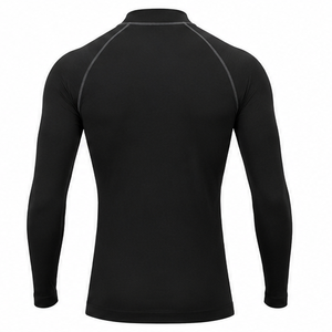 T-shirt de compression noir à manches longues pour hommes, anti-transpiration, respirant, séchage rapide, infroissable, en Spandex et Polyester extensible dans quatre directions - Product Image 5