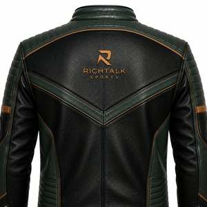 Winter Warm <b>Genuine</b> <b>Leather</b> <b>Jacket</b> <b>Men</b> Stand Eco-Friendly Quick Dry Comfortable Breathable Premium Quality Custom Made Front - Product Image 5