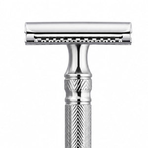 Rasoir de sécurité à double lame avec manche en acier inoxydable pour hommes, usage en salon de coiffure - Product Image 4