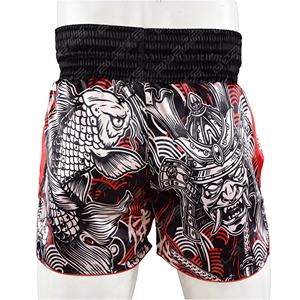 กางเกงขาสั้นออกกำลังกายแบบครึ่งเอวสำหรับทุกเพศกางเกงฝึก MMA แบบไทยผ้าโพลีเอสเตอร์100% เป็นมิตรกับสิ่งแวดล้อมกันน้ำขายส่งโลโก้ที่กำหนดเอง - Product Image 4