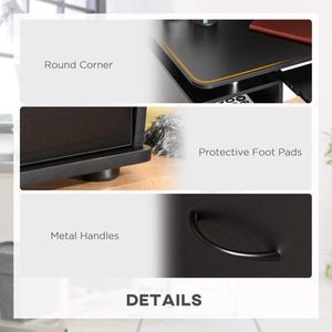 Scrivania da Gaming/PC per Ufficio dal Design Moderno e Semplice con Libreria Estensibile per Home Office (MDF Nero e Metallo) - Product Image 5