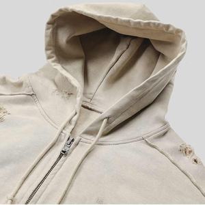 ชุดวอร์มฤดูหนาวผ้าฟลีซคุณภาพสูงแบบใหม่ ทรงโอเวอร์ไซส์ ลุคดิสเทรส เป็นมิตรต่อสิ่งแวดล้อม พร้อมเชือกผูกเอว ผลิตจากไนลอน/คอตตอน สำหรับผู้ชาย - Product Image 4