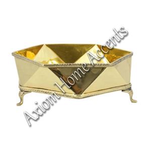 Axiom Home Accents Plateau en laiton moderne Finition polie Décor à la maison Fête servant Affichage de Noël Caractéristiques Motif circulaire Verre - Product Image 6