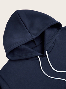 2025เสื้อมีฮู้ดแฟชั่นสำหรับผู้ชายชุดกีฬากลางแจ้งแนวสตรีทผู้ชายมีฮู้ดขอบสีเหลืองเสื้อฮู้ดอบอุ่นฤดูใบไม้ร่วงและฤดูหนาวสีน้ำเงินเข้มสีเทาดำ - Product Image 4