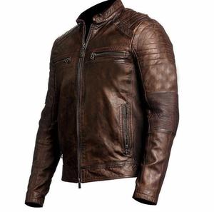 Chaqueta de Cuero Auténtico para Hombre, Estilo Café Racer, Marrón Vintage, Estilo Retro, Cortavientos, Personalizada, Impermeable y Transpirable - Product Image 2