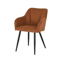 Chaise de salle à manger en tissu marron au design moderne avec accoudoirs pour la maison, le bureau, l'appartement, le bar à domicile, l'hôtel