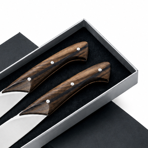 Cuchillos de Cocina Premium de Acero Inoxidable con Mangos de Madera, Hojas Afiladas de Filo Recto para Cortar Carne, Comer y Preparar Alimentos - Product Image 4