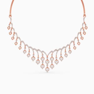 Collar Royal Rhythm con diamante cultivado en laboratorio de 4.36 quilates en oro amarillo, blanco y rosa de 9 quilates - Product Image 1