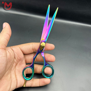 Tijeras Profesionales para Cabello de Acero Inoxidable, Tijeras de Corte para Barbería y Salón, Hoja Recta, Multicolor - Product Image 1