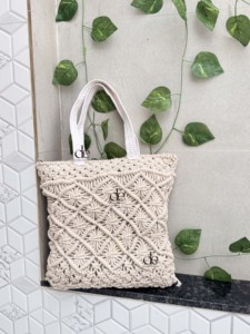 มาใหม่ล่าสุดฤดูร้อนชายหาดฟางกระเป๋าโบฮีเมียนโครเชต์Tote Handmadeผู้หญิงไหล่กระเป๋าหญ้าทะเลกระเป๋าสแควร์ - Product Image 3