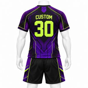 Uniformes de Fútbol Personalizados, Camisetas y Pantalones Cortos Hechos a Medida para Hombres Adultos, 100% Poliéster de Secado Rápido, con Cualquier Nombre, Número y Logotipo - Product Image 3