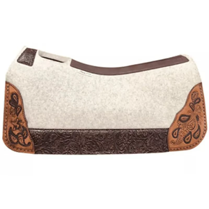 Almohadilla de fieltro de lana 100% premium para silla de montar western, cuero repujado a mano, cuero resistente, cómoda y duradera, equipo ecuestre al por mayor - Product Image 2