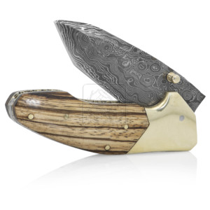 Damascus Steel Folding Knife DD-FK-518 Zebra Wood Handle Handmade Pocket Knife Outdoor Hunting Multi <b>Tool</b> Bushcraft - Product Image 1
