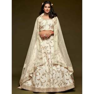Conjunto de Lehenga Choli Festivo de Seda Bordada para Mujer Talla Grande - Product Image 5