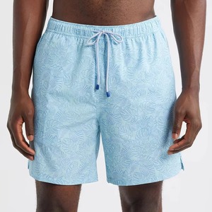 Shorts de bain bleu clair pour hommes, séchage rapide, pour la plage, shorts de surf, vente en gros OEM, maillots de bain tendance - Product Image 4