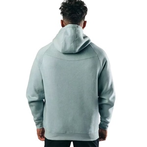 Sweat à capuche décontracté pour homme, hiver, 100% coton, tissu polaire, séchage rapide, respirant, motif uni, poche, coupe classique - Product Image 2