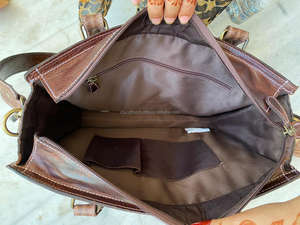 Manta de sillín de cuero mecanizada a mano para mujer, bolsos de mano grandes, bolso de hombro oculto de cuero genuino de alta calidad - Product Image 6