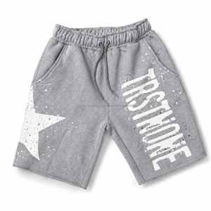 Shorts de sport vintage en molleton bouclette délavé à l'acide pour homme – Idéal pour l'été et le jogging - Product Image 3