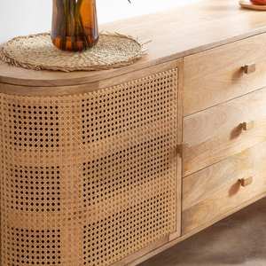 Aparador Vandana Stellar Terra de madera de mango y caña - Product Image 4