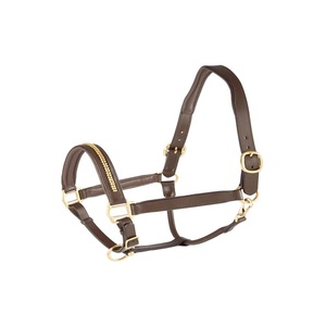 Luxury Black Brown Rhinestones Crystals Decorative Fancy Genuine Leather Horse Halter with Nickel or Brass Variant <b>hardware</b> - Product Image 1