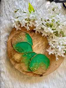 Trendy Handmade Resin Wood Square Drink Coasters Premium Epoxy Table Protectors Decorative <b>Cup</b> <b>Mats</b> Waterproof Heat Resistant - Product Image 4