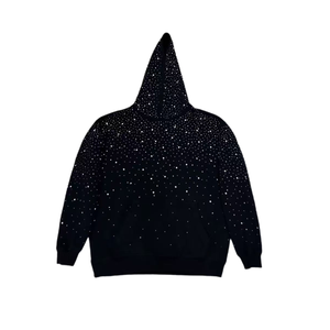 Sudadera con Capucha Negra para Hombre, Estampado de Puntos, Estilo Casual, Tejido de Poliéster, Ropa Urbana de Otoño - Product Image 3